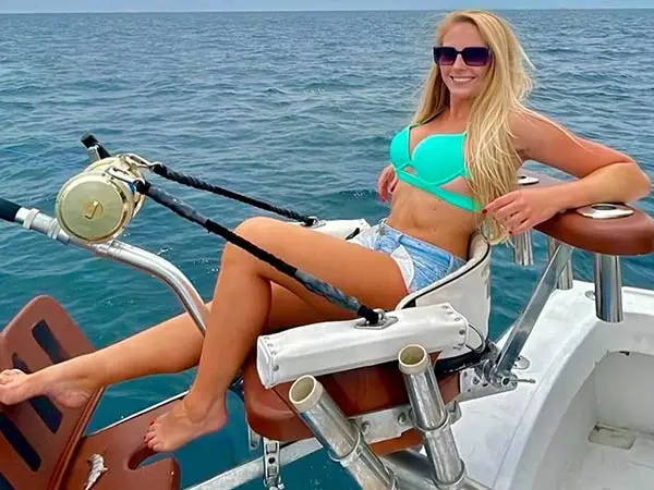 Fighting the chair aboard Mark The Shark's charter